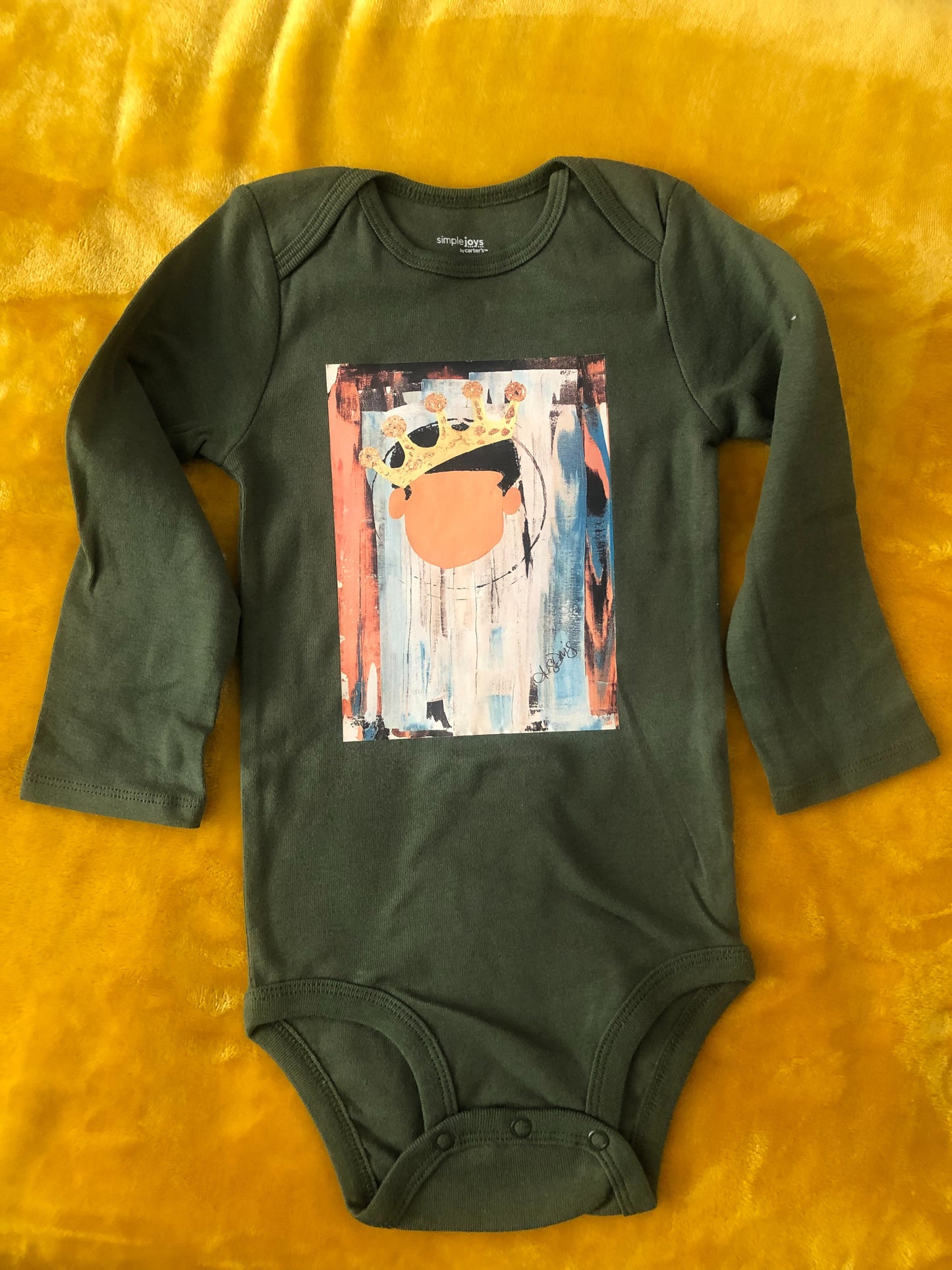 Young King Onsie 24 Month Army Green