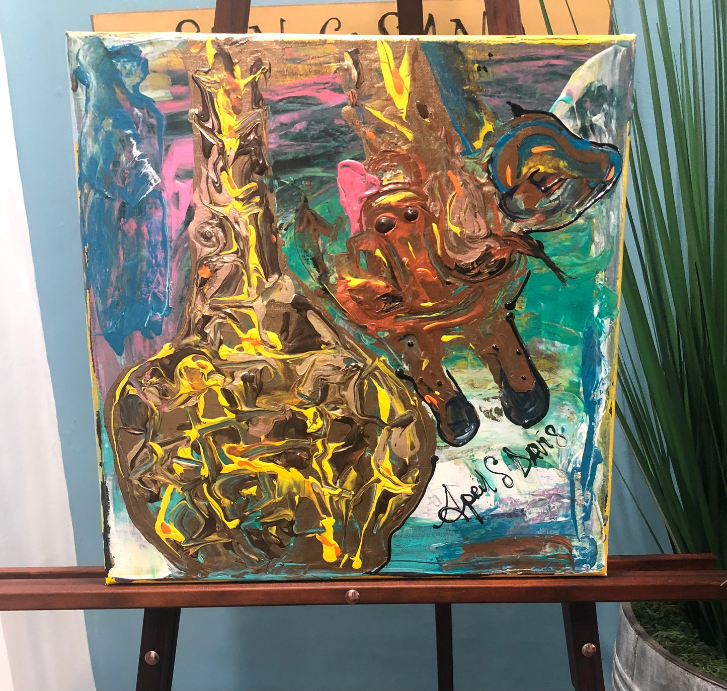 Silly Giraffe Canvas