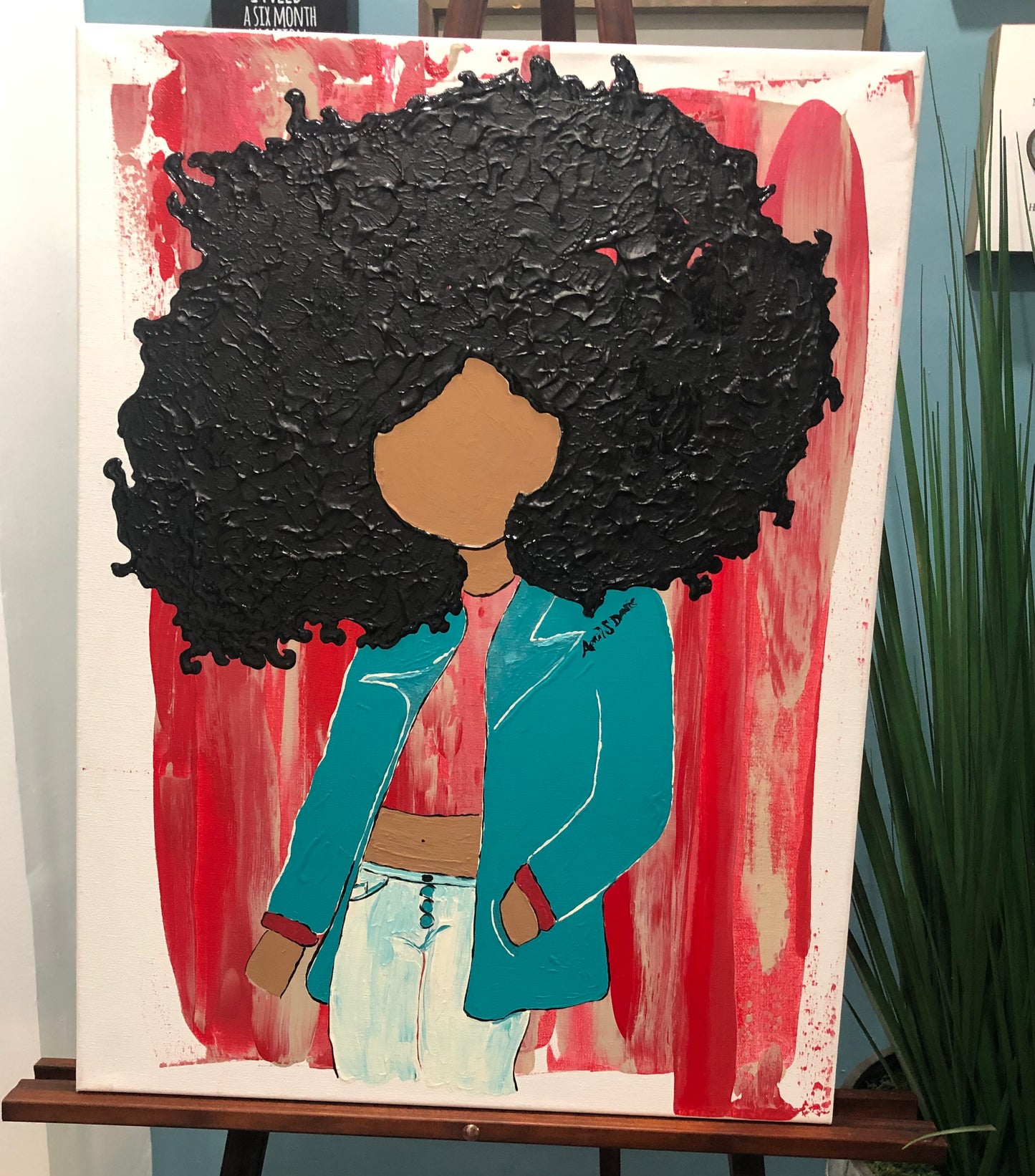 Turquoise Jacket Canvas