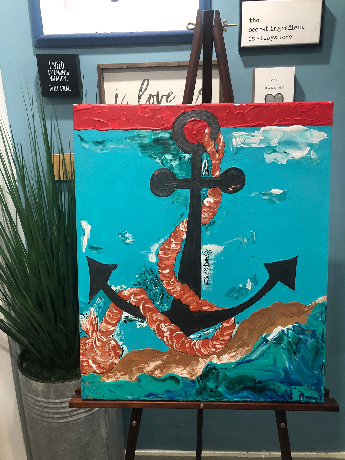 Sea Side Anchor Canvas