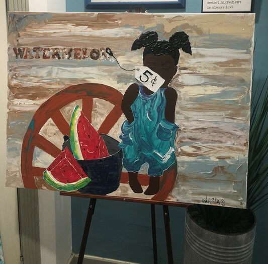 Watermelon Girl Canvas
